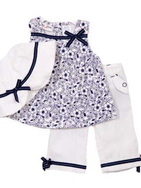B.T. Kids - Baby Girls' Navy and White Pant Set